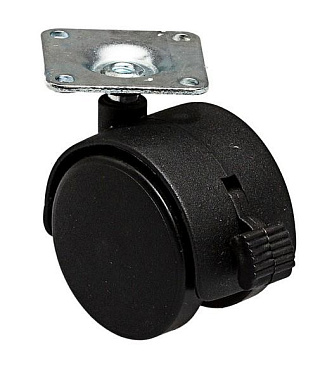 Ролик Стройбат двойной на площадке черн/черн 50 мм 5959842