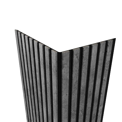 Панель Artiva гибкая акустическая черный войлок/рейки МДФ бетон 2750*600*9 мм/40*6 мм