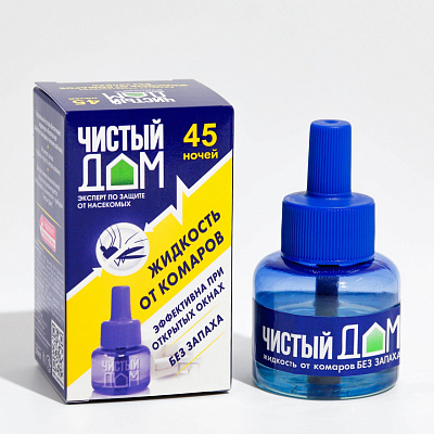Жидкость от комаров Чистый дом 45 ночей 02-606