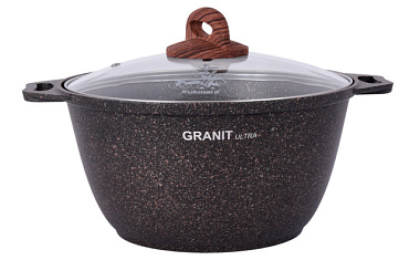Кастрюля Kukmara Granit ultra original со стеклянной крышкой 3 л КГО32а