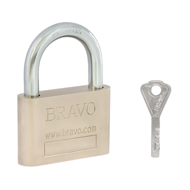 Замок навесной Vettore TL-BZ 4-060 сталь, закругленной формы + 3 ключа SN сатин