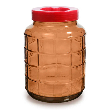 Банка с гидрозатворной крышкой и краном коричневый 5 л