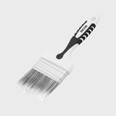 Кисть Decor Black White плоская универсальная смешанная щетина 2К ручка светлая 100*15 880-100