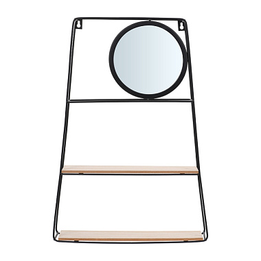 Полка-зеркало Qwerty Трапеция подвесная черная 35*10*50 см 73868