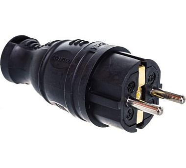 Вилка AY-KA прямая каучук 2P+PE 1*16А 220-240V IP44 5511500***