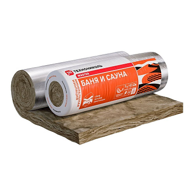 Теплоизоляция Технониколь 40 RAlu Фольга Баня и сауна 12500*1200*50 15 м2/0,75 м3/1 шт 