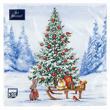 Салфетки Art Bouquet Лесная красавица бумажные 3-х слойные 33*33 см 20 шт 57855