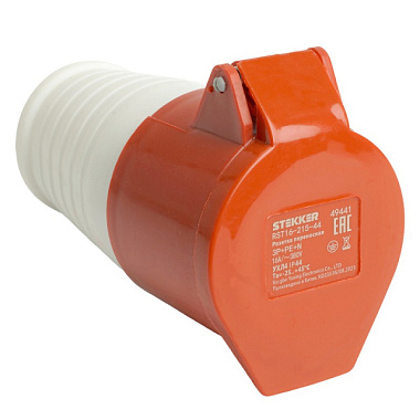 Розетка Stekker силовая переносная CEE ST-215 3P+PE+N 16А 380В IP44 RST16-215-44 49441
