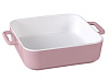 Форма Appetite Twist керамическая квадратная розовая 33*27,5*6,5 см YB00033S-PN