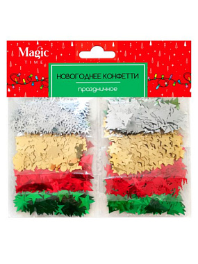 Набор новогодних конфетти Праздничное из ПВХ 17*18*1 см уп/8 шт 88553