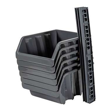 Набор Blocker лотков для метизов с планкой средних серо-свинцовый 6 шт BR3753СРСВИНЦ