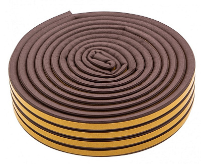 Уплотнитель Сибртех резиновый профиль D коричневый 12 м 88910