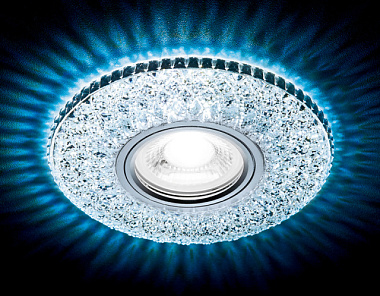 Светильник точечный Ambrella S333 CH/CLD хром/прозрачный хрусталь/MR16+3W Led Cold*