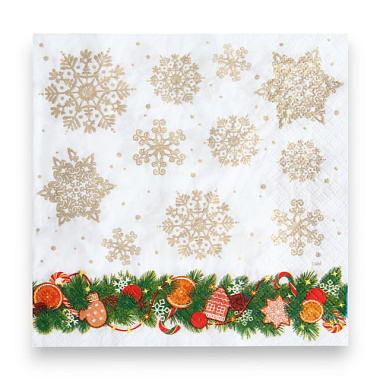 Салфетки Лилия НГ Еловое украшение 2-х слойные 33*33 см 20 л 1282