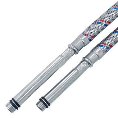 Подводка для смесителя СТМ удлиненный штуцер сталь пара M10*80 см 1/2" CWFHL080