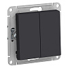 Переключатель Schneider Electric Atlasdesign двухклавишный схема 6 10АХ механизм карбон ATN001065