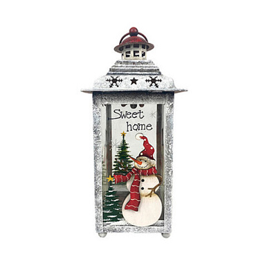 Фонарь Holiday Classics рождественский высокий винтаж мет/ст 13*13*29,5 см KH74106