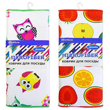 Коврик Антелла для сушки посуды из микрофибры 35*45 см в асс. 25006