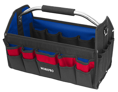 Сумка для инструментов Workpro с ремнем открытая 410 мм WP281011