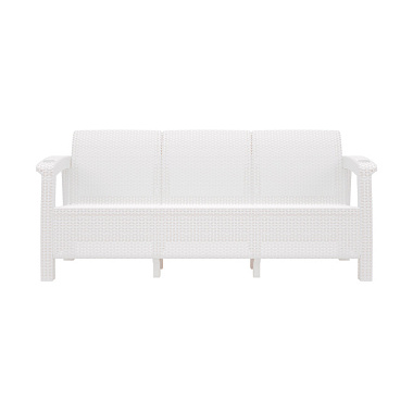 Диван Альтернатива Ротанг-плюс 3-х местный белый /то/ М8349