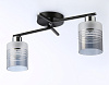 Люстра Ambrella TR303211/2 BK/CH/SM/FR чер/хром/дым/бел мат.E27*2 max 60W 500*170*200