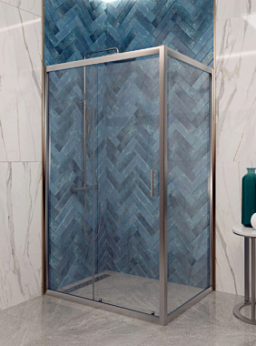 Душевое ограждение Eva Gold EG2C профиль хром прозрачное стекло 120*90 см