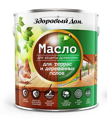 Масло Здоровый Дом для террас и деревянных полов бесцветное 1,8 л 