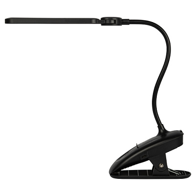 Светильник настольный Эра NLED-512-6W-BK светодиодный аккумуляторный на прищепке черный