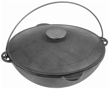 Казан татарский Гардарика чугунный походный с. крышкой сковородой 12 л 1612-4