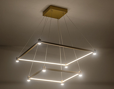 Люстра Ambrella Comfort FL5599/2+8 GD золотой 60W 3000K/4200K/6400K 600*600*1300***