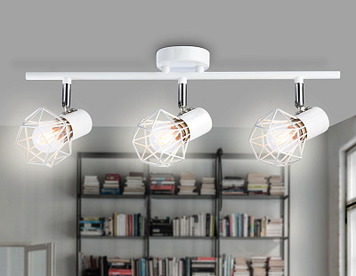 Спот настенно-потолочный Ambrella TR8631/3 WH/CH белый/хром E27*3 max 40W 460*91*175