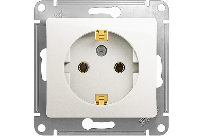 Розетка Schneider Electric Glossa с заземлением перламутр в рамку GSL000643