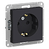 Розетка Schneider Electric Atlasdesign с заземлением 16А механизм карбон ATN001043