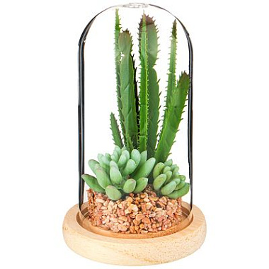 Цветок искусственный Lefard Суккулент в стекле 17 см 375-066**