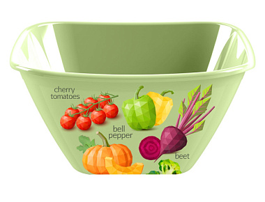 Миска Idiland Bergamo квадратная с декором салатовый 2 л 221134520/04