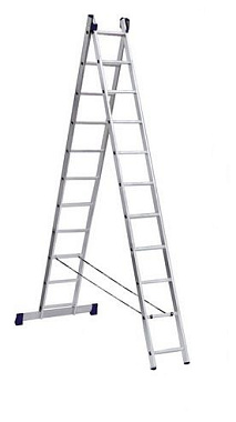 Лестница Алюмет алюминиевая двухсекционная 6 ступеней 5206