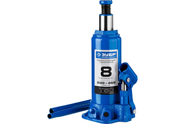 Домкрат Зубр Профессионал бутылочный гидравлический 8 т 228-459 мм 43060-8_z01