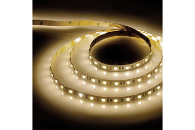Светодиодная лента Feron LS606 LED*60/м 5м 14.4 Вт/м 12в тепло-белый/на белом основании 27646