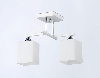 Люстра Ambrella TR303111/2 WH/CH/FR белый/хром/белый матовый E27/2 max 40W 360*190*290