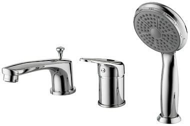 Смеситель Lemark Luna для ванны встраиваемый на 3 отверстия хром LM4145C***