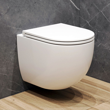 Унитаз подвесной Eva Gold K401T безободковый Торнадо сиденье ДП тонкое крепления