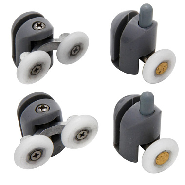 Ролики для душевой кабины Комплект №1 одинар. ниж. 2 шт + двойн. верх. 2 шт d23 мм MP ИС.131346