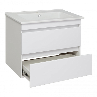 Тумба Runo Манхэттен 65 подвесная белая к умывальнику Оскар 65