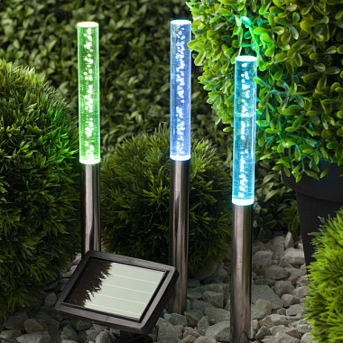 Садовый светильник Эра Пузырьки на солнечной батарее, 3 шт 38 см ERASF024-21