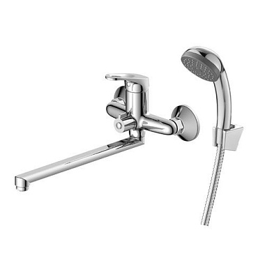 Смеситель Decoroom для ванны одноручный с поворотным изливом 30 см хром DR21043***