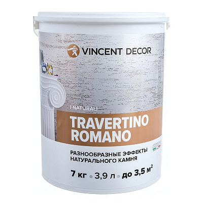 Покрытие Vincent Decor Травертино Романо декоративное структурное 7 кг 103-302