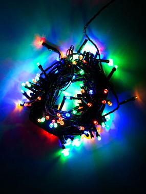 Гирлянда Феникс-Презент 100 LED ламп мультицвет 8 режимов питание от сети 10 м 87354