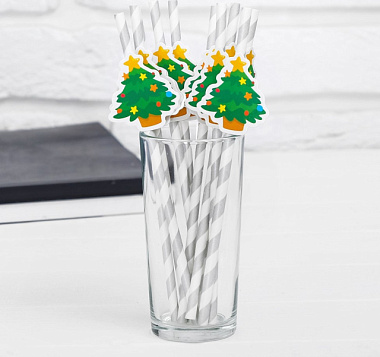 Набор трубочек для коктейля Страна Карнавалия Ёлочка 250 мл 10 шт 4299498