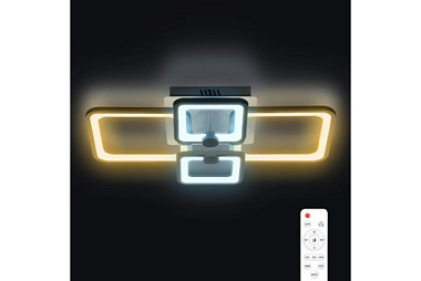 Люстра Ritter Spoleto потолочная светод. диммир.ДУ белый 3 режима 100Вт 34м² 580*420*110 мм 52032 0*