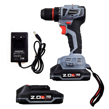 Шуруповерт аккумуляторный Profipower MKBL-18B бесщеточ Li-ion-2шт 18В 2,0Ач з/у 0,8-10 мм кейс T0056